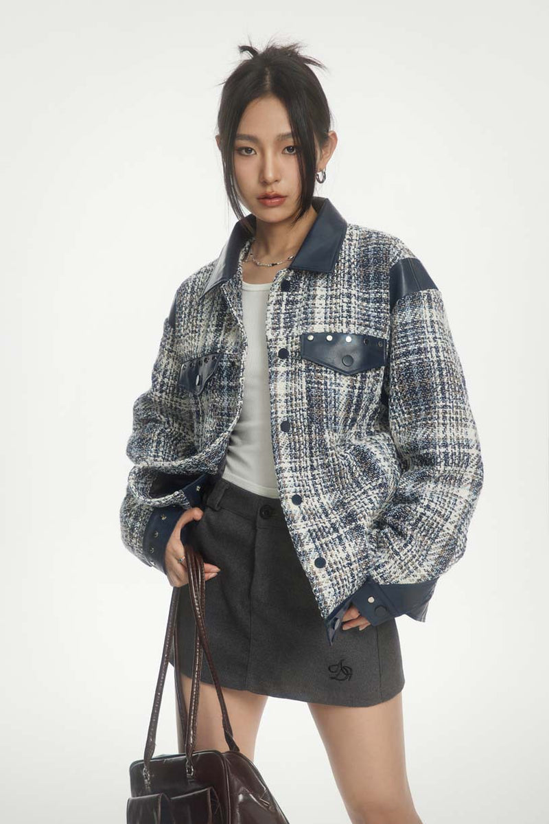 Unisex Jacket Fall Classic Style Stitching Leather Coat