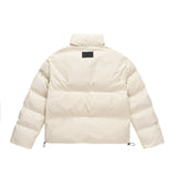 Men Cotton Padded Jacket Men's Cotton Jacket Simple Letters Embroidered Stand Collar