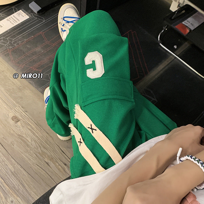 Men Sweatpants Waffle Workwear Men's Summer Sports Pants Loose Casual