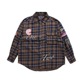 Men Long Sleeved T Shirt Plaid Long Sleeve Shirt Coat Men's and Women's Spring and Autumn Shirt