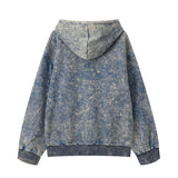 Men Hoodie Tie-Dyed Distressed Washed Hooded Sweater