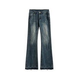 Unisex Pants Autumn Workwear Letter Jeans