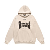 Men Fleece Lined Hoodie Winter Hooded Sweater Men Oversize Letters Printed Loose Long Sleeves