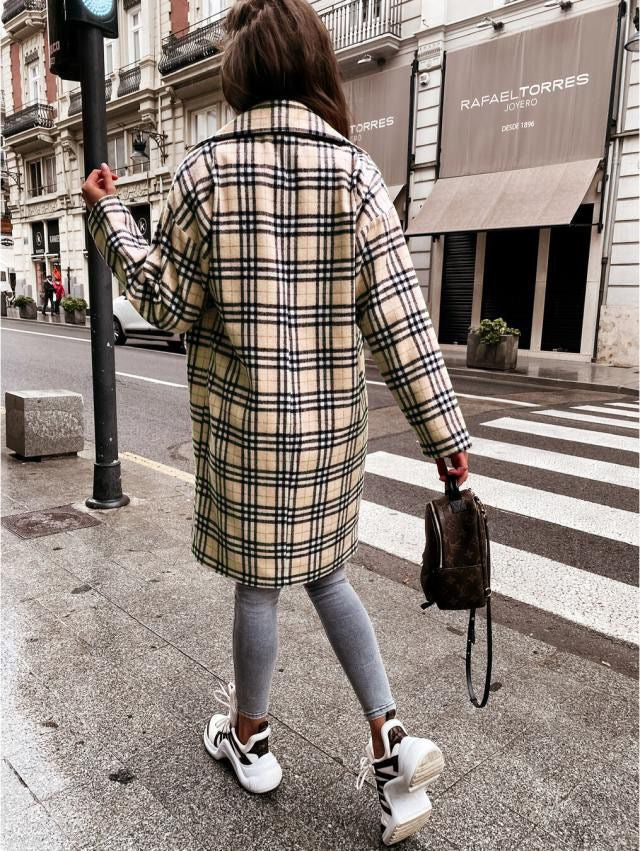 Women's Double-Breasted Woolen Coat