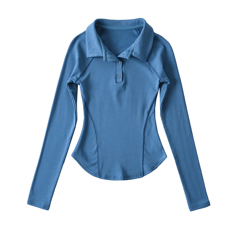 Women T-Shirt Spring Hem Tight Long Sleeve T-shirt Top
