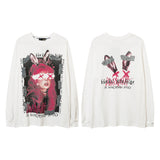 Men Long Sleeve Shirt Personalized Printed Sweater Men's and Women's Ins Loose Long Sleeve T-shirt Couple