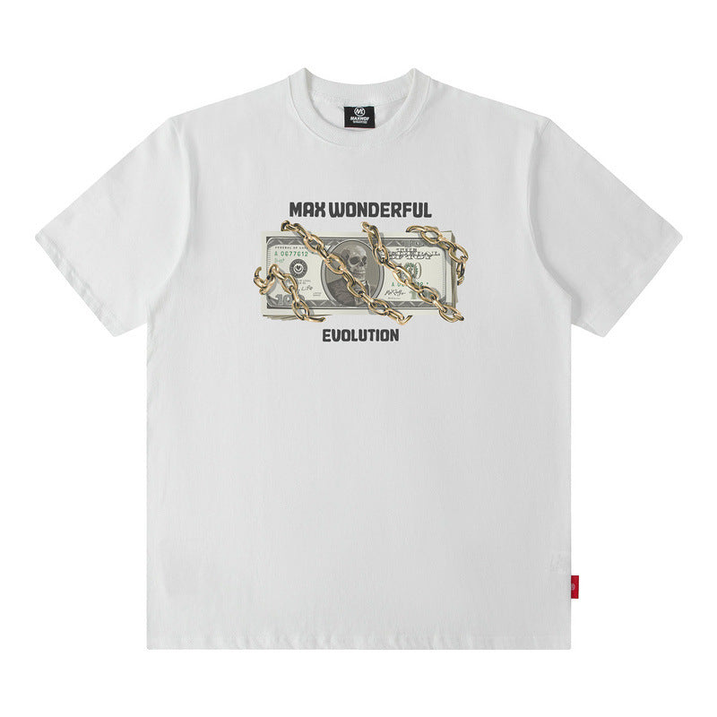 Men's T Shirt Printed Short-Sleeved T-shirt Men's and Women's Vibe Style Loose