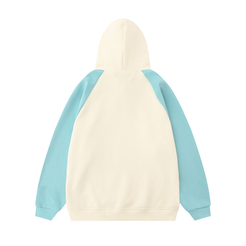 Men Hoodie Stitching Raglan Sleeve Loose Casual Hoodie Spring and Autumn