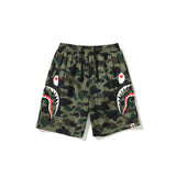 Bathing Ape Shorts Men's Side Double Shark Head Windbreaker Cloth Shorts Elastic Waist Shorts
