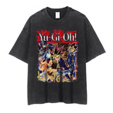 Anime Yu Gi Oh T Shirts Oversized Vintage Washed