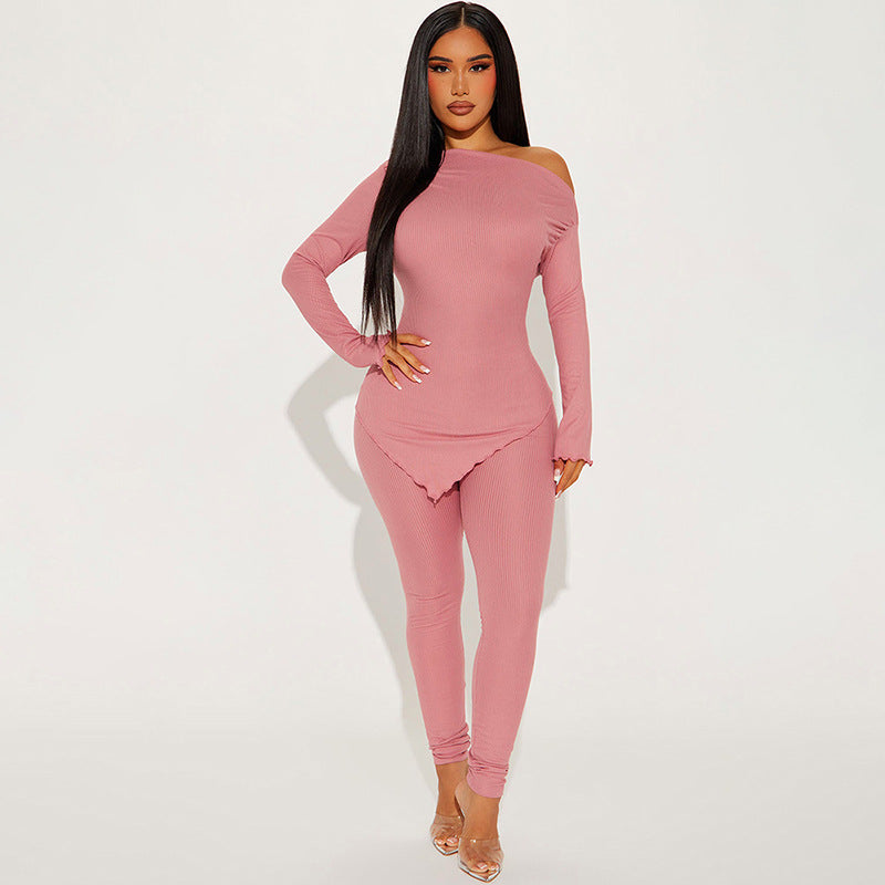 Women Co-Ord Set Women's Autumn Top Slim Trousers Casual