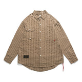 Men Long Sleeved T Shirt Striped Long Sleeve Lapel Shirt Men's Spring and Autumn High Street Casual Shirt Outer Wear