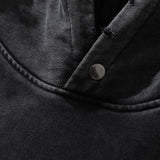 Men Hoodie Sunflower Flower Printed Hoodie Loose Washed-out Distressed Worn Hoodie