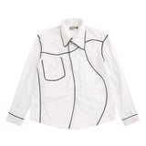 Men Long Sleeve T Shirt Men's Spring and Autumn Loose with Shoulder Pad Lapel Cardigan Shirt