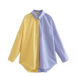 Women's T-Shirt Long Sleeve Loose Color Matching Shirt