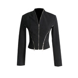 Frankie Shop Hourglass Blaster Zipper Slim Fit Figure Flattering Short Coat Female