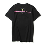 Bathing Ape T Shirt Summer Pink Letter Print Short-Sleeve T-shirt