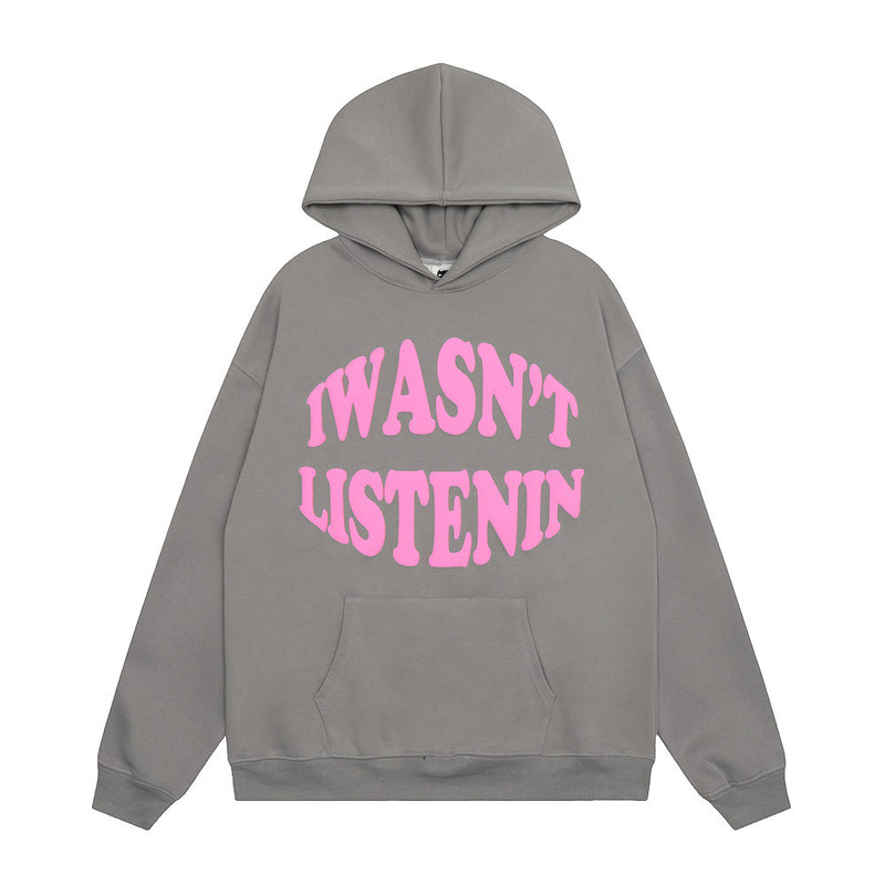 Men Hoodie Letter Print Pullover Hooded Sweater Men's Long Sleeve Loose Top Hoodie Spring and Autumn