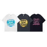 Men T Shirt Letter Puff Print Short Sleeve T-shirt for Men and Women