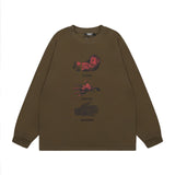Men Long Sleeve Shirt Retro Casual Long Sleeve T-shirt Men and Women Autumn All-Match Bottoming Shirt