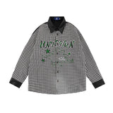 Men Long Sleeved T Shirt Contrast Color Stitching Long-Sleeved Shirt Men's Lapel Shirt Coat Spring and Autumn