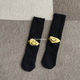 Kapital Sock Hitian Hehong Thick Thread Smiley Face Socks Autumn and Winter Celebrity Thick Knitted Socks Mid-Calf Knitted Wool