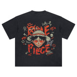 Harajuku Washed Tshirt Hip Hop Streetwear Japanese Anime
