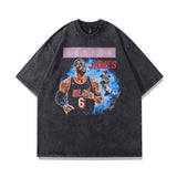 Men T Shirt Short Sleeve Washed Old Vintaget T-shirt Hip Hop