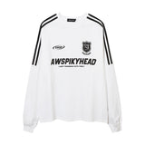 Men Long Sleeve Shirt Distressed Gradient Long Sleeve T-shirt Men and Women Hiphop Street Retro Base