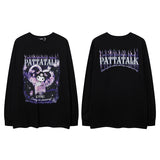 Men Long Sleeve Shirt Hiphop Spider Foam Print Couple Long Sleeve T-shirt Loose Men and Women