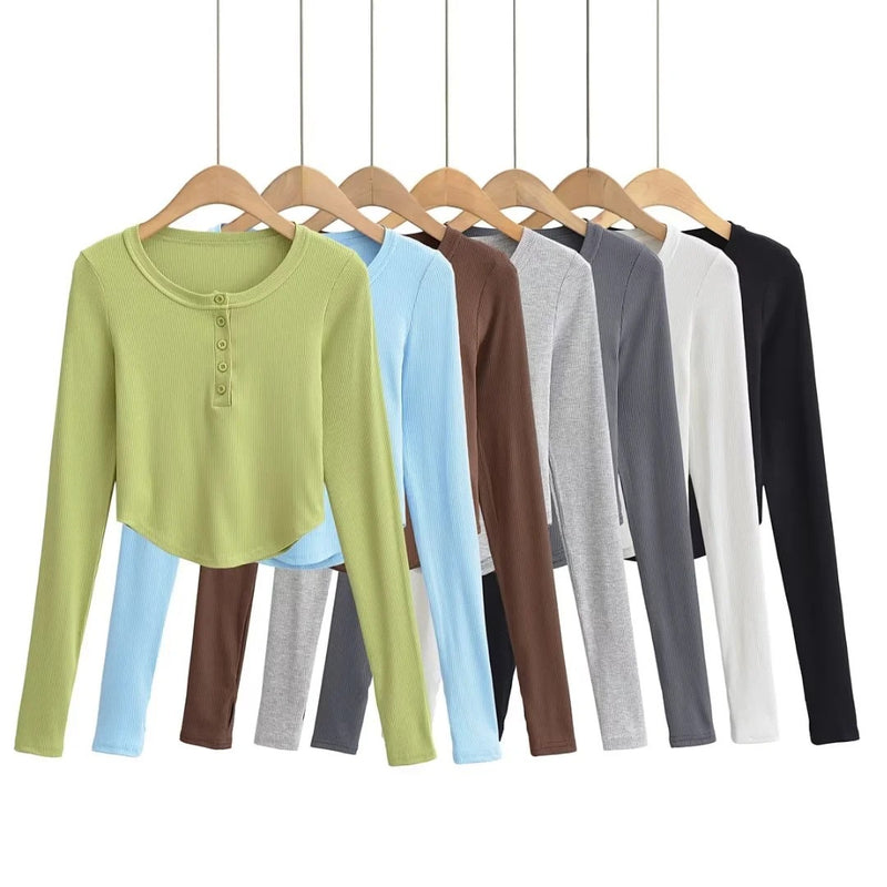 Women T-shirt Long Sleeve Pullover T-shirt Top