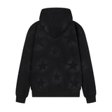 Men Fleece Lined Hoodie XINGX Letter Print Sweatshirt Men's Autumn and Winter Loose Zip Coat