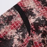 Men Long Sleeved T Shirt Distressed Plaid Shirt Men's High Street Stitching Loose Lapels Long Sleeve Shirt Coat Autumn and Winter