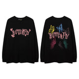 Men Long Sleeve Shirt Foam Printed Distressed Long Sleeve T-shirt Men and Women Hip Hop Loose