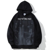 Men Fleece Lined Hoodie Figure Printed Hoodie Men's Casual Ins Loose Pullover Top