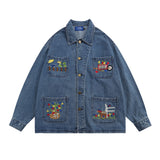 Men Denim Jacket Men's Lapel Shirt Jacket Spring and Autumn