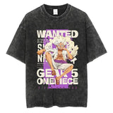 Large Washed Retro Street Men's and Women's Hip-hop Anime