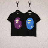 Bathing Ape T Shirt Summer Cartoon Print Casual Large Size Loose Men's and Women's round Neck Short Sleeve T-shirt