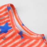 Women's Vest Printed Striped Short Style Summer Sleeveless