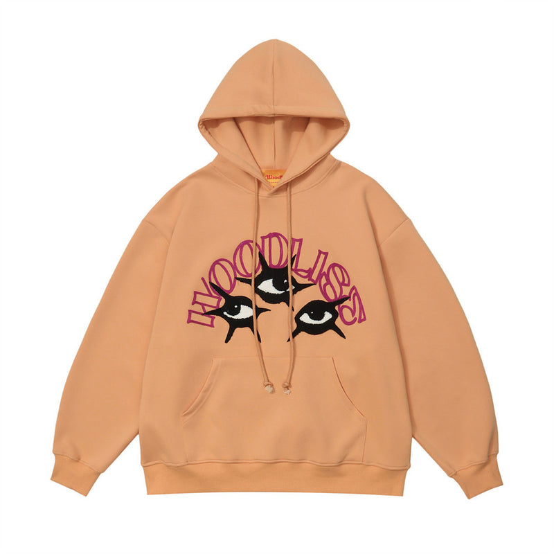 Men Hoodie Eyes Embroidered Hoodie Men