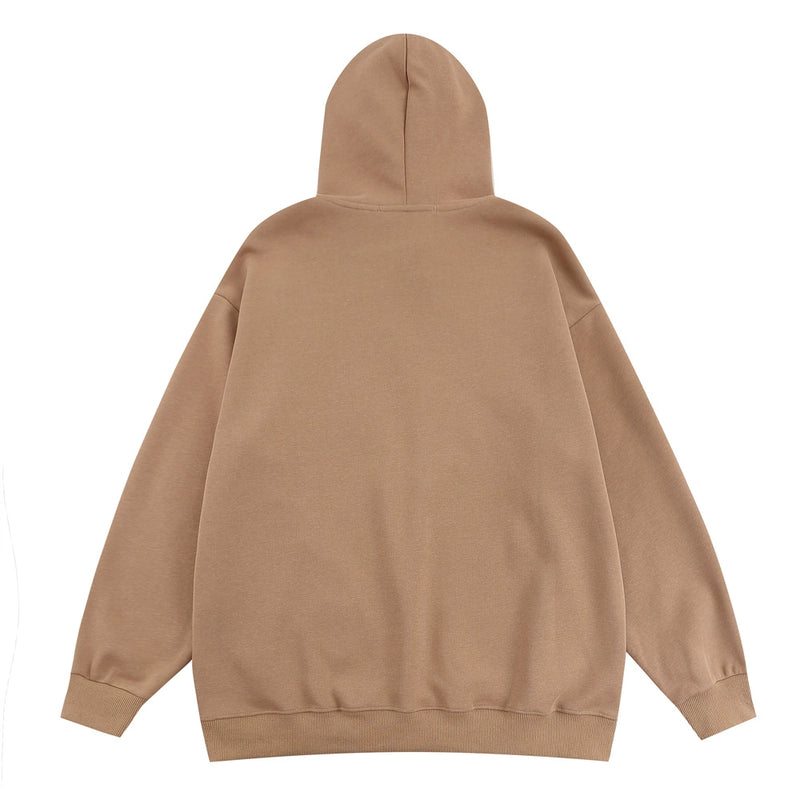Men Hoodie Loose Cross Printed Splash-Ink Pullover Sweater