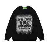 Men Hoodie Spring and Autumn Letter Printed Crew Neck Sweatshirt Retro Loose Casual Long Sleeve Pullover