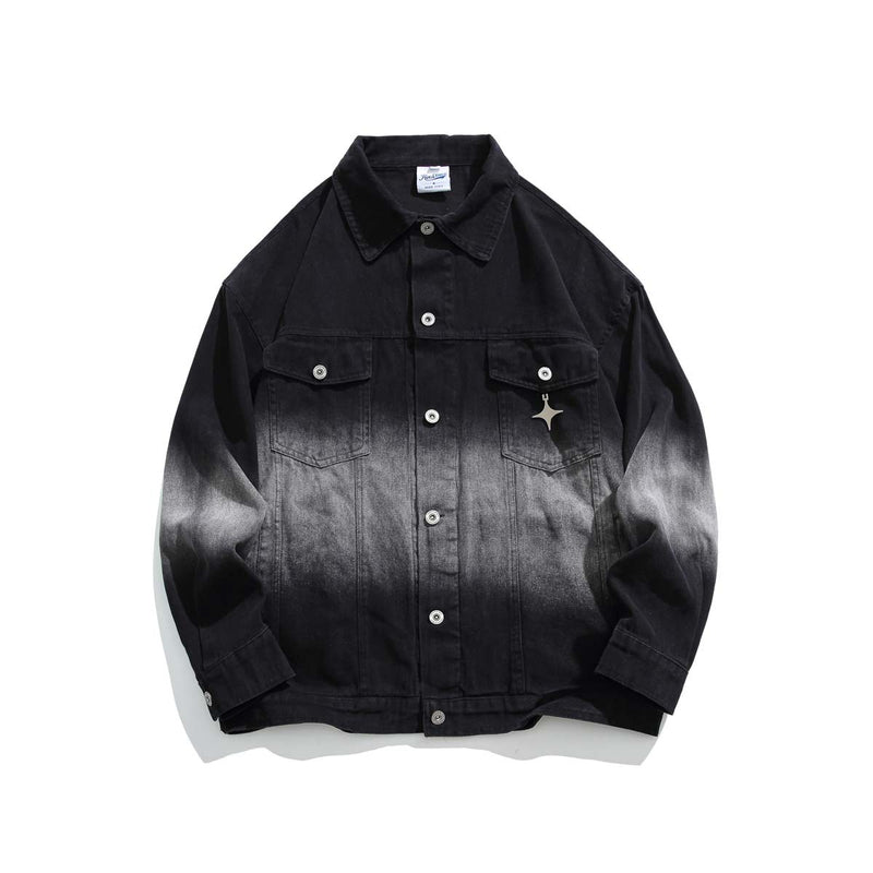 Unisex Jacket Autumn Washed Gradient Denim Women's Wear