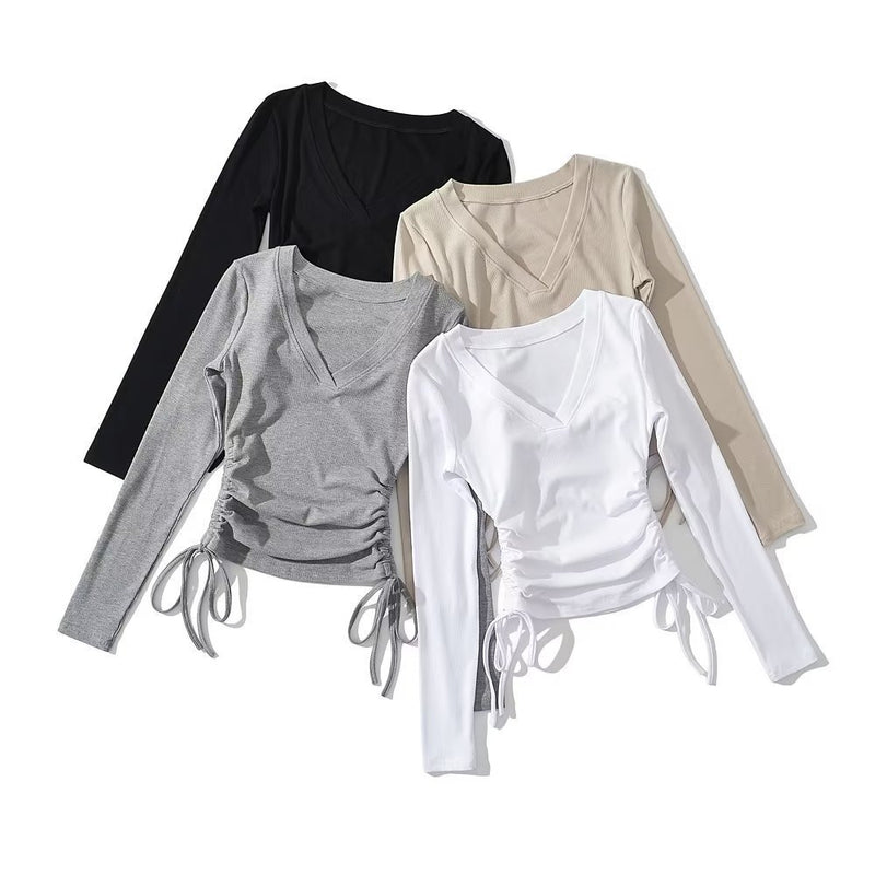 Women T-Shirt Bottoming Shirt Women's Stretch T-shirt Top