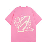 Men T Shirt Puff Print Short Sleeve T-shirt Men and Women Hip Hop Loose