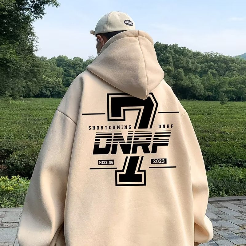 Men Hoodie Printed Sweater Men's Autumn Hong Kong Style Hiphop Pullover