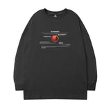 Men's Long Sleeve Shirt Letter Printed Long Sleeve T-shirt Men's Ins Hip Hop Loose All-Matching