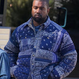 Kapital Hoodie Vintage Stitching Ancient Cloth Paisley down Shirt Coat Cotton-Padded Jacket