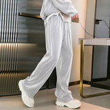 Men Sweatpants Trendy Autumn Loose Striped Straight Wide-Leg Pants