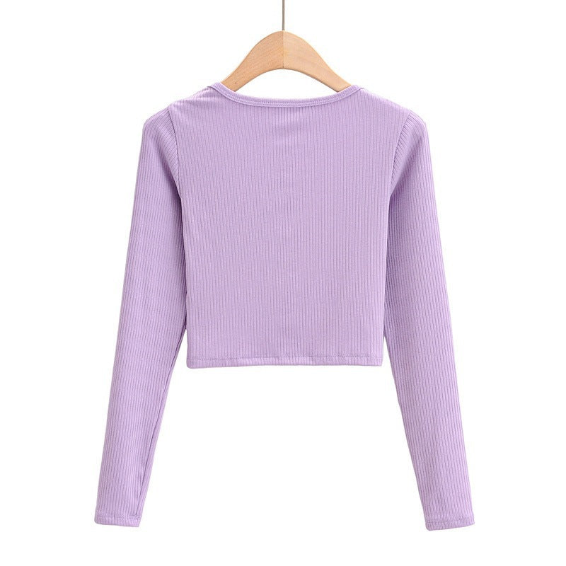 Women T-Shirt V-neck Slim T-shirt Women Short Long Sleeve Top